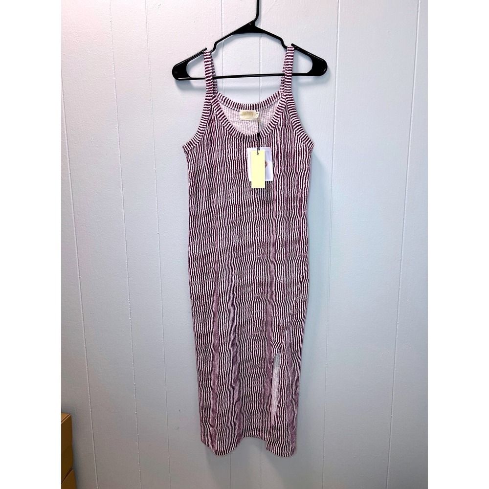Nation LTD Womens‎ Genevieve Striped Tank Midi Dress Size XS Purple Wavy Stripe